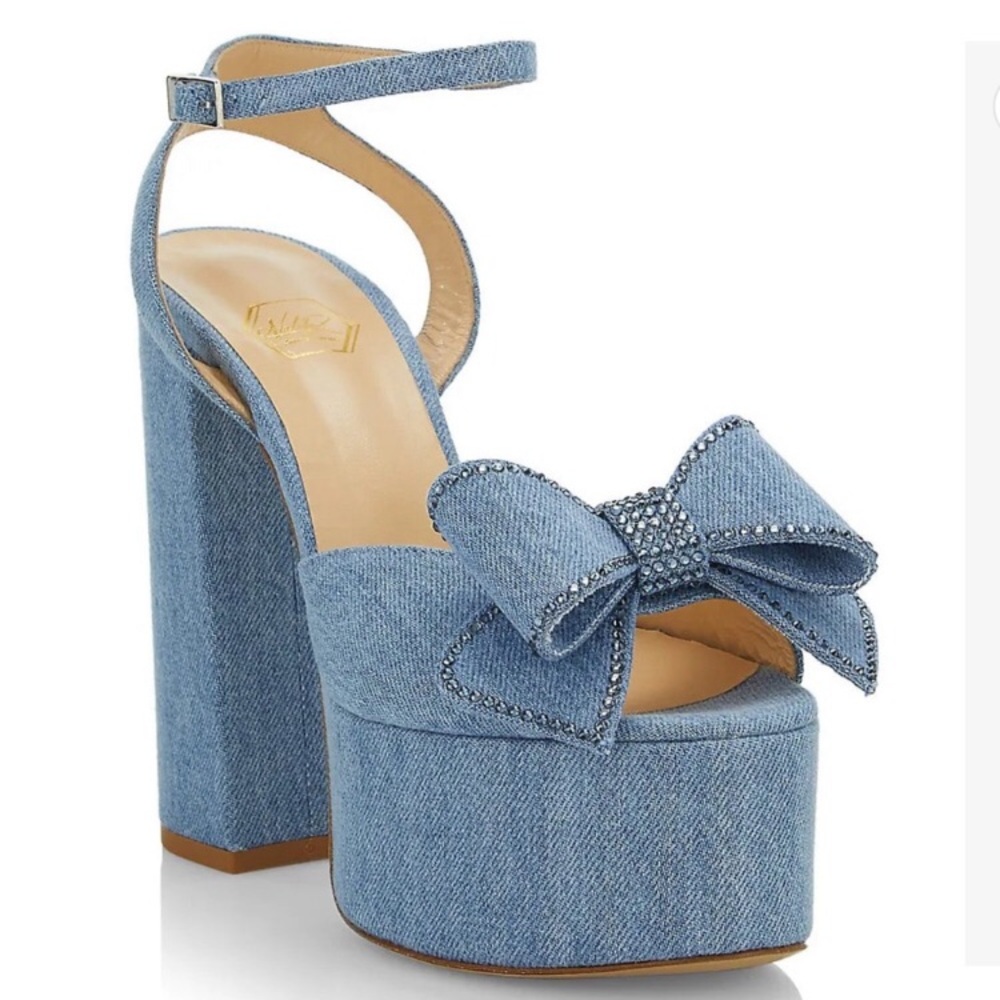 Nalebe by Amina Means upendi platform heels in denim size 38.5 MK